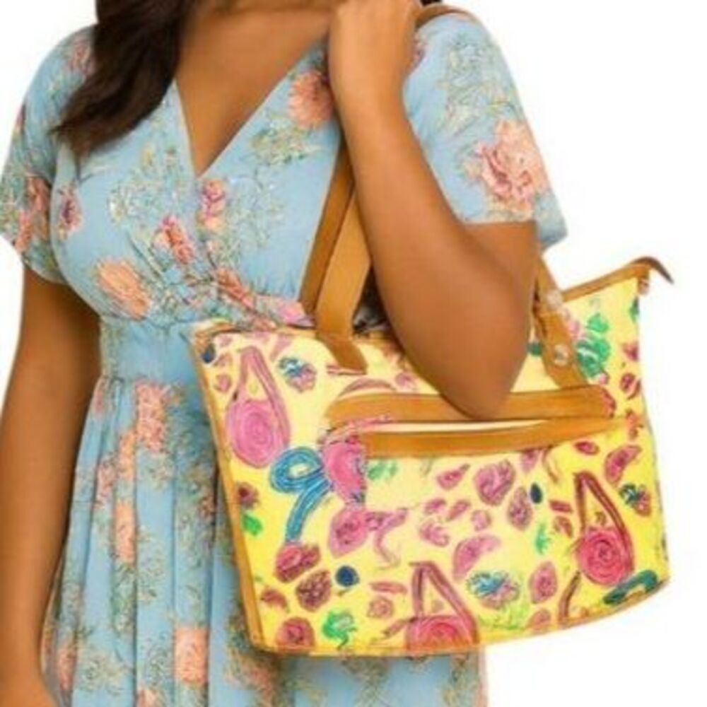 Lily Bloom Bag Summer Beach Flip Flops Balls Tote Shoulder Handbag Purse Women's